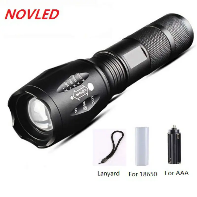 

Zoomable lantern XML T6 powerful Led Flashlight 3800Lumens Waterproof Led Torch for 3xAAA or 18650 Camping electric torch