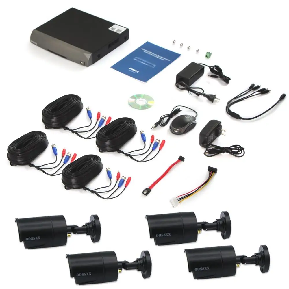 OOSSXX 8CH DVR 4.0MP HDMI CCTV Системы видео Регистраторы 4 шт. 2650*1440 безопасности