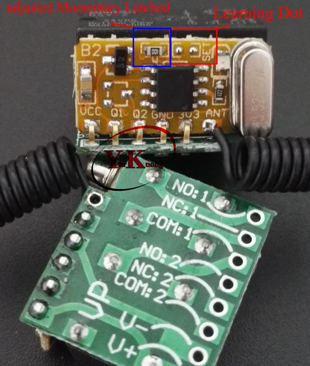 DC24V маленький дистанционный переключатель без COM NC 1 реле 2CH 2A контактный