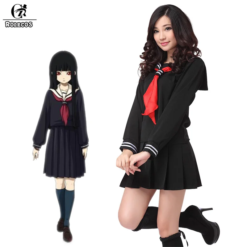 Костюм для косплея ROLECOS Hell Girl Женский Сакура энма и ии школьная форма матросский
