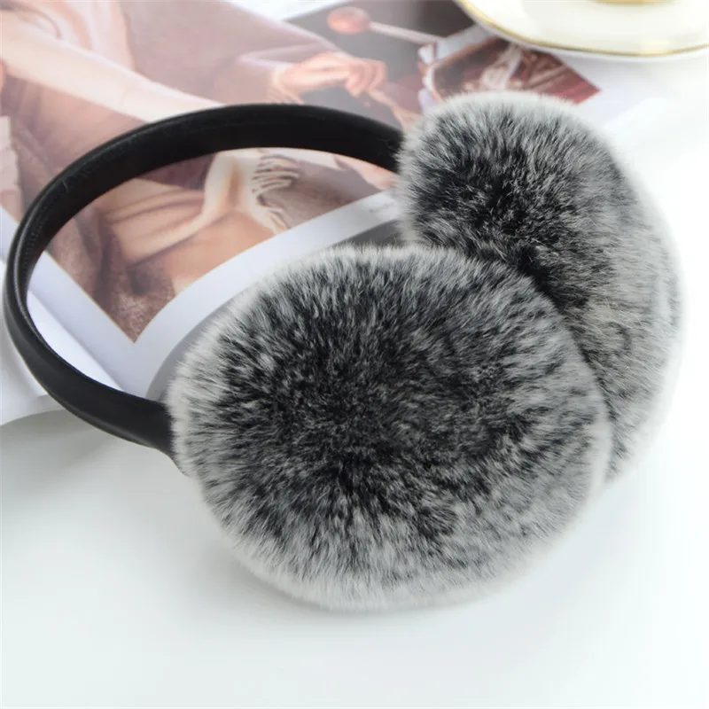 

natural 100% rex rabbit fur earmuff Men Warm Fashion women Russia Winter real Fur Earmuffs kids fur ear cover Girl's Earlap