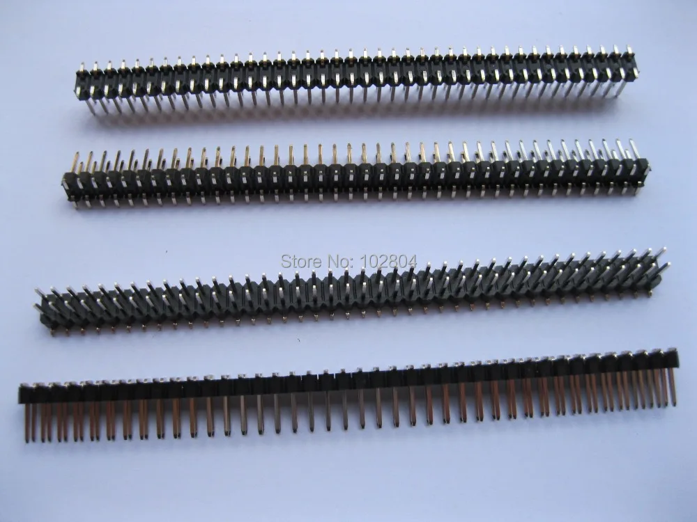 

SMT SMD 2.54mm 2x40 80pin Breakable Male Pin Header Connector Double Row Strip 100 pcs