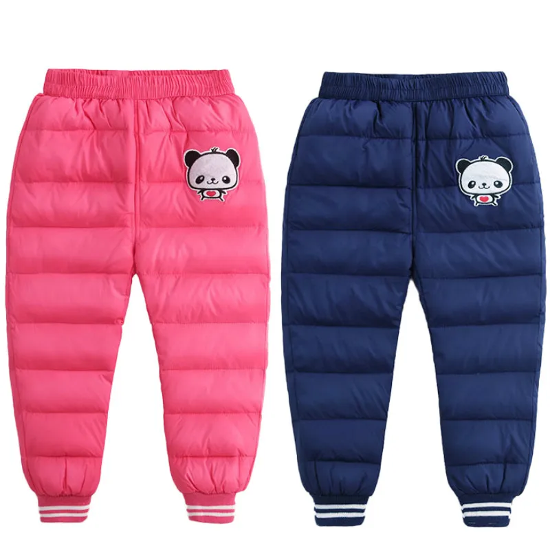 Warm Winter Children's Clothing Kids Down Pants Baby Boys Girls Panda