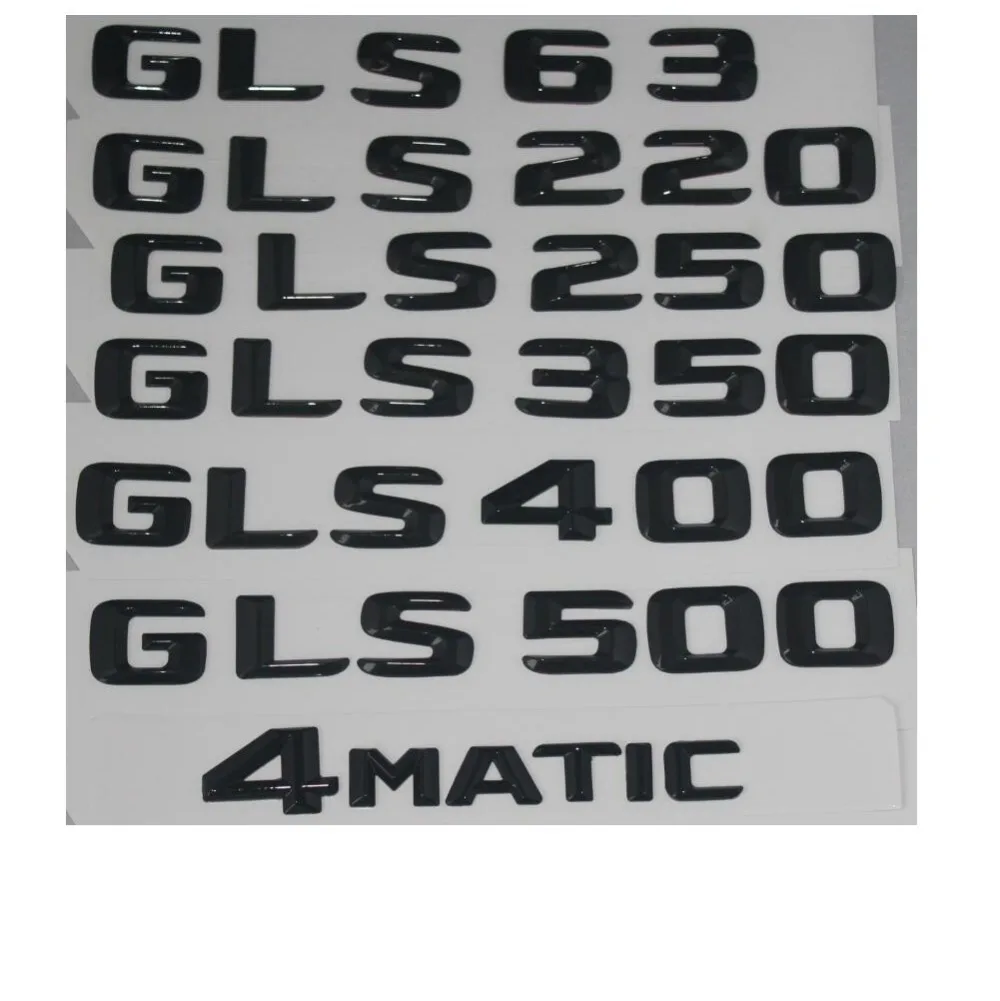 

Gloss Black Trunk Letters Number Badge Emblem Emblems for Mercedes Benz GLS63 GLS350 GLS400 GLS500 GLS550 GLS250 4MATIC