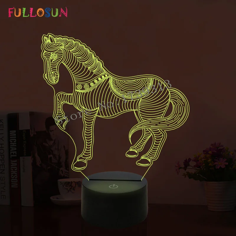 

Handsome 3D Illusion Cool Horse Shape Lamp LED Night Lamp with atmosphere Nightlights as Birthday Gifts