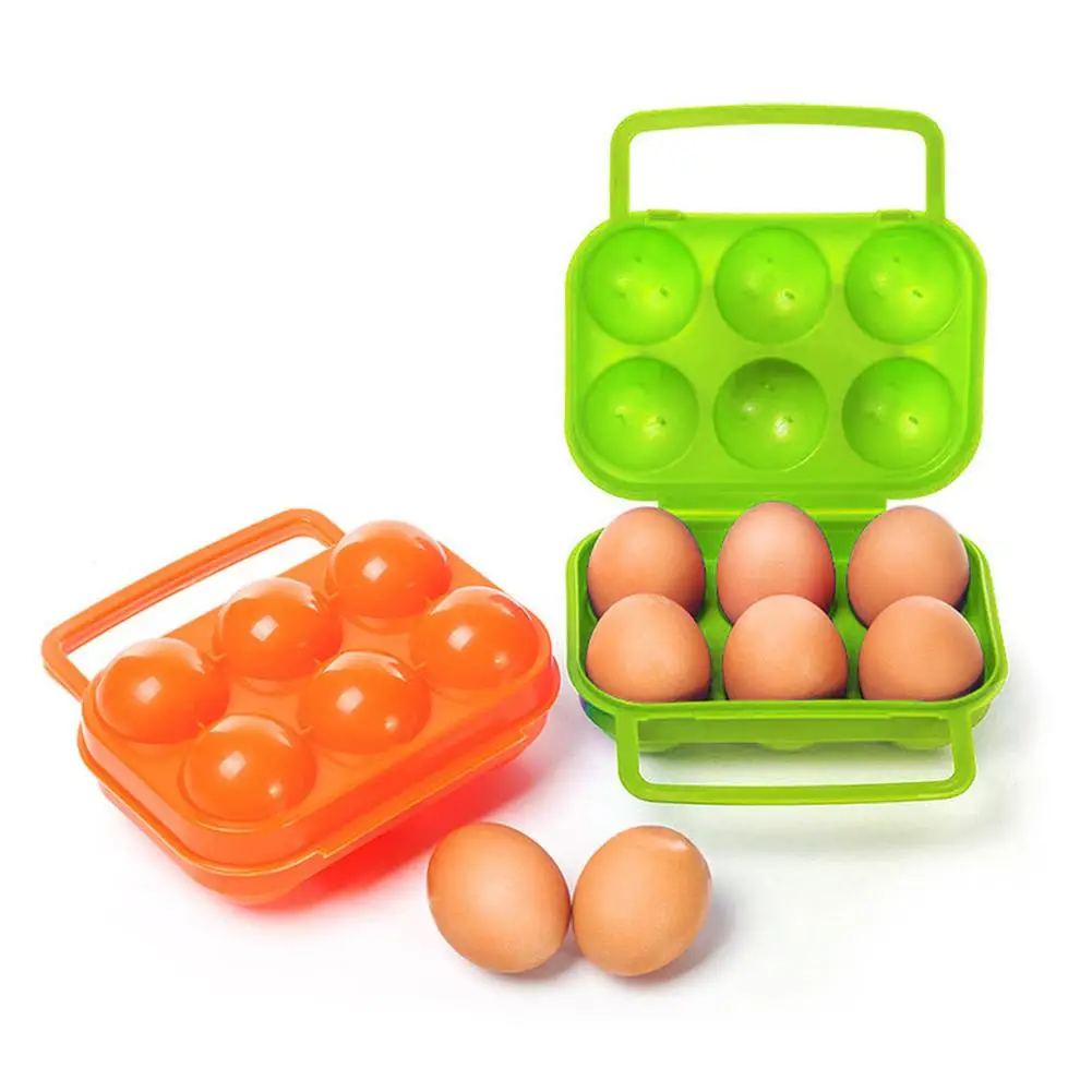 

Portable 6 Grids Eggs Holder Tray Storage Box Container Outdoor Handle Case