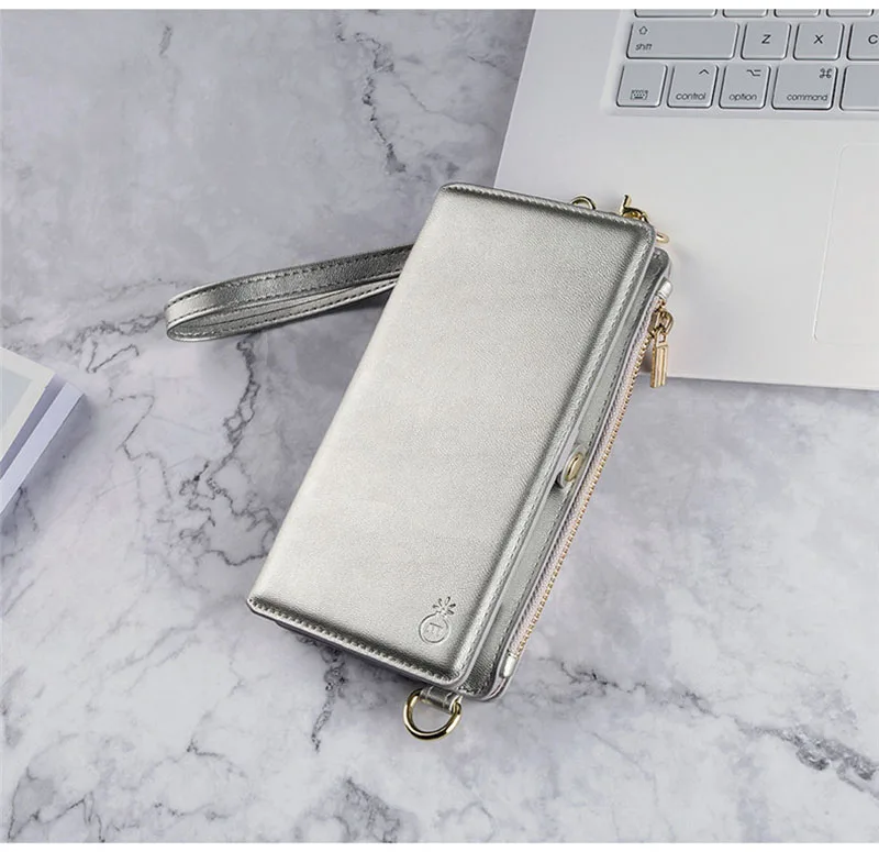 4 in 1 Leather Wallet Bag Case for iPhone X 6 6s 7 8 Plus Detachable Phone Cover Card Slot Girl Women Shoulder Bag Handbag Pouch (15)