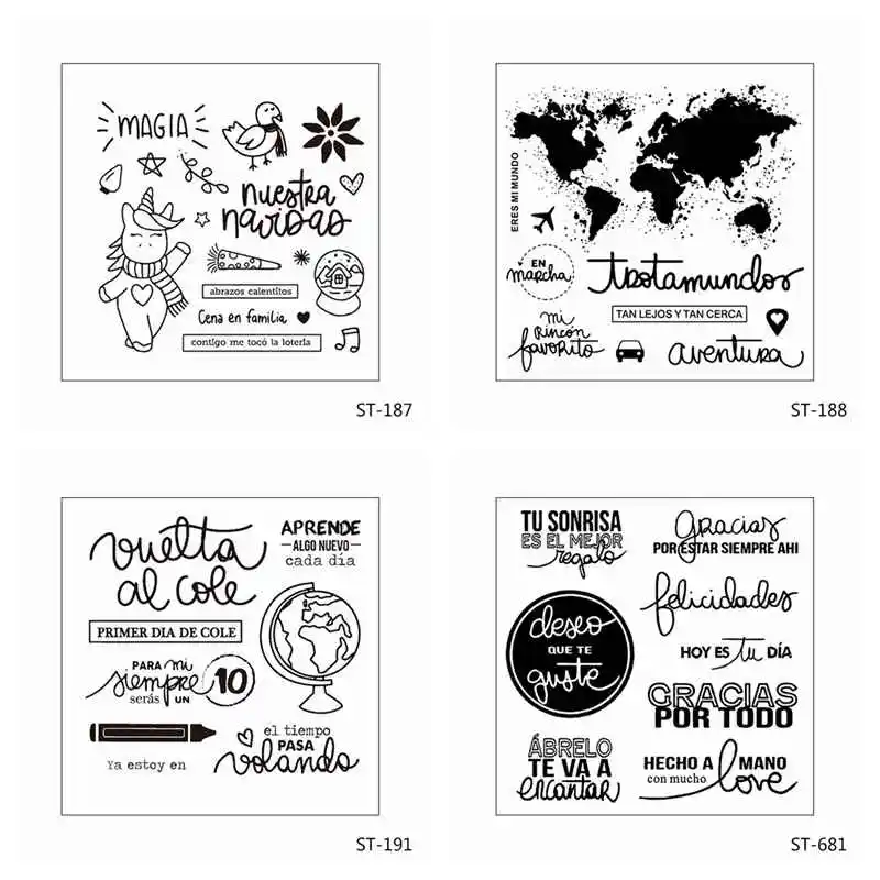 

Zhuoang Spanish transparent Clear Stamps / Silicone Seals for DIY scrapbooking photo album/Card Making