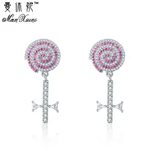 Модные серьги, радужные вихревые леденцы, серьги, карамельный костюм на Хэллоуин, трендовый стиль, Женские Ювелирные изделия, анти-аллергические серьги-гвоздики