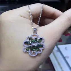 KJJEAXCMY бутик Драгоценности 925 чистого серебра декор природного сапфира Шаньдун волна женский стиль кулон + ожерелье