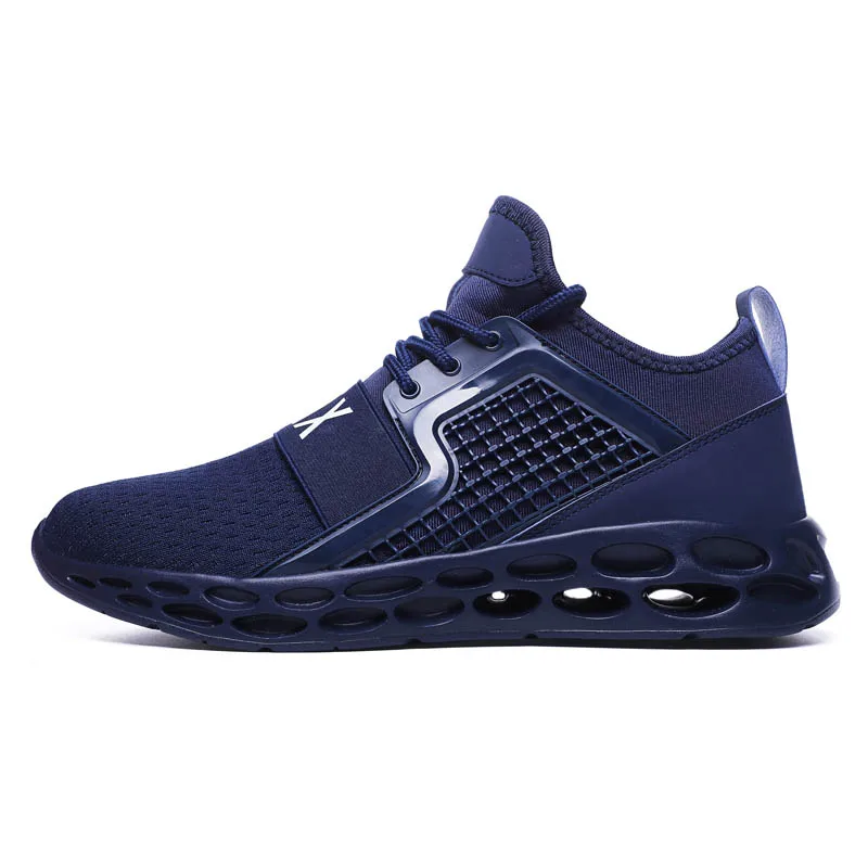Baideng дешевые мужские кроссовки для мужчин трендовая Удобная Спортивная обувь Мужская Ультра-светильник обувь для прогулок черный Zapatillas - Цвет: Dark Blue D