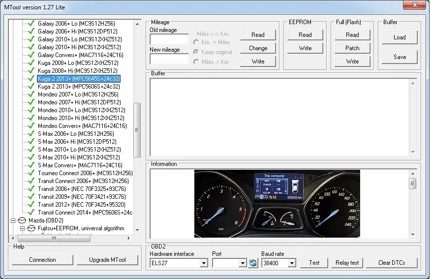 Mileage Correction Software MTool Lite 1.27 Version Mileage Programmer work to Adjust the Mileage Change of Cars