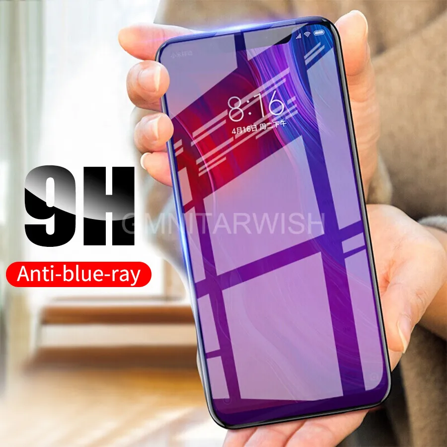 

9H Anti UV Purple Blue Light Fingerprint Tempered Glass For Xiaomi 9 8 SE A2 Lite Max Mix 3 Pocophone F1 Black Shark