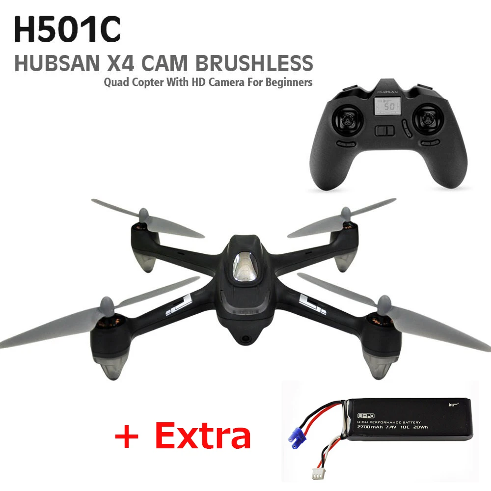 (with two batteries) Original Hubsan X4 H501C With 1080P Camera Brushless Drone RC Quadcopter RTF 2.4GHz GPS Altitude Hold Mode (with two batteries) Original Hubsan X4 H501C With 1080P Camera Brushless Drone RC Quadcopter RTF 2.4GHz GPS Altitude Hold Mode