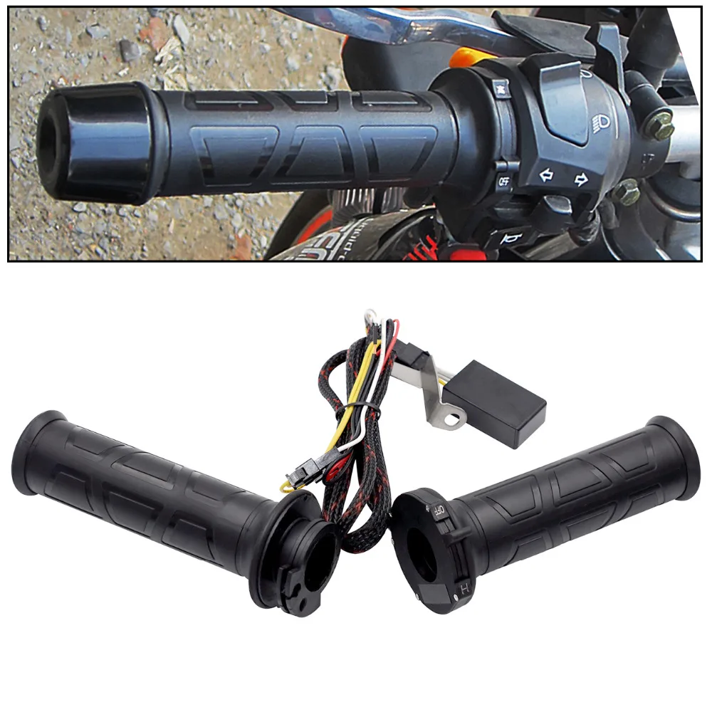 1 Pair 12V 12W 24W 22MM Adjustable temperature Motorcycle Handlebar