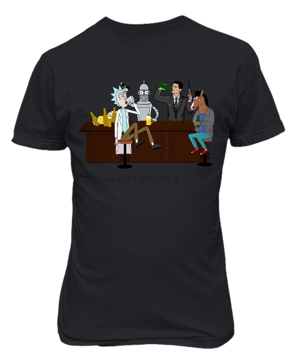 

Drinking Buddies Rick Morty Archer BoJack Horseman Funny Men's T-Shirt