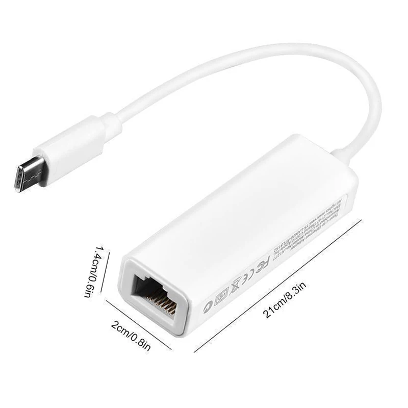 Mini USB 3,1 Тип C USB-C к RJ45 100 Mbps Ethernet cетевой адаптер LAN кабеля