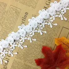 

1Yard Fringe Pearl Chiffon Fabric Embroidered Lace Trim Bridal Shower Applique Trimmings Ribbon Wedding Dress Sewing Craft Decor