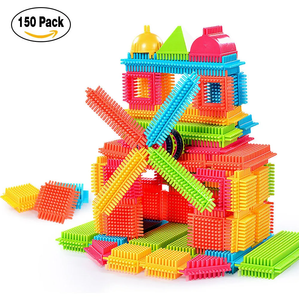 Cute Gift 150pcs / 120pcs / 100pcs Bristle Shape 3D Building Blocks