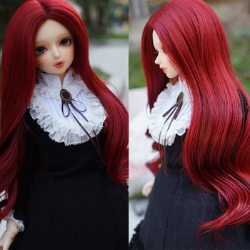 

Cateleya 2018 hot BJD SD DOLL wig Long curly hair Big wave Gold Khaki wig 1/3 1/4 1/6 hair for doll accessories