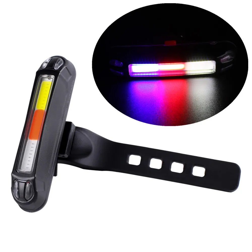 USB Перезаряжаемый велосипедный светильник передний/задний светильник светодиодный задний светильник 6 режимов фонарь для велосипеда аксессуары 30 - Цвет: D