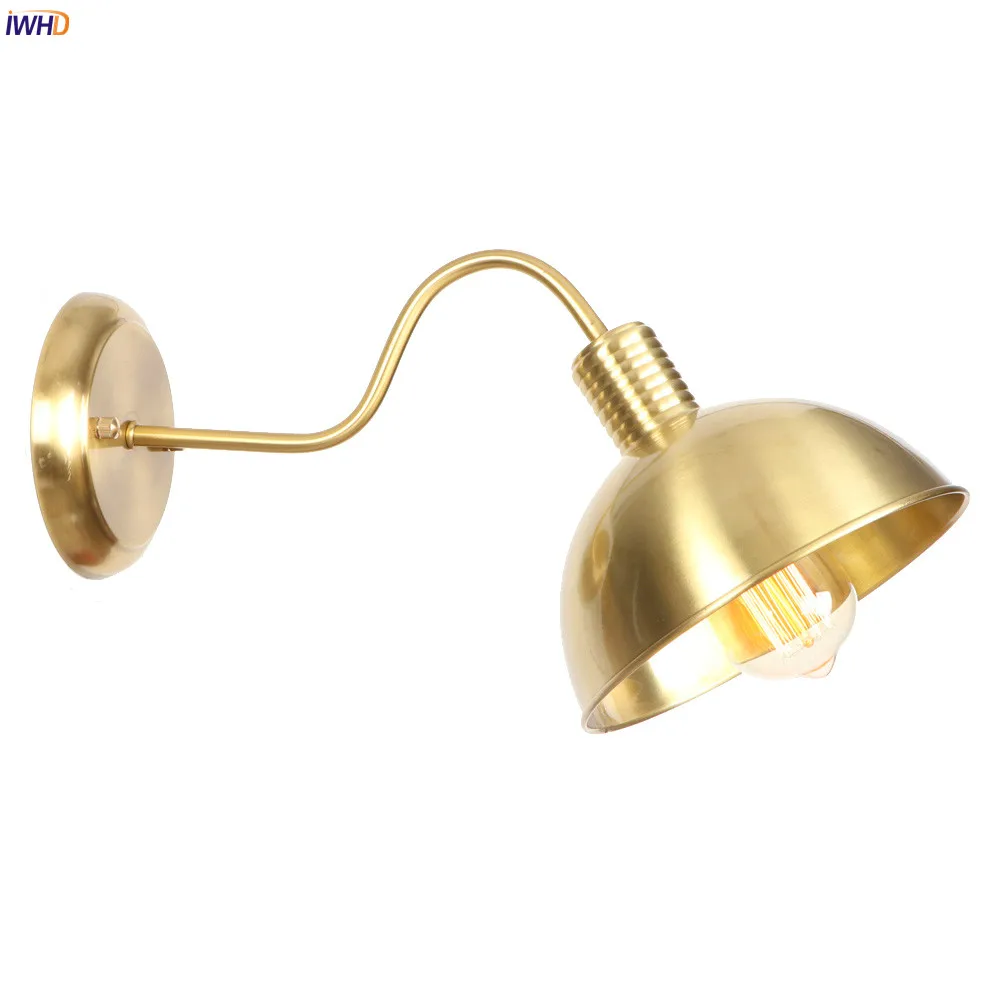 

IWHD Ameican Retro Edison LED Wall Lights Fixtures Bar Restaurant Stair Industrial Loft Copper Vintage Wall Lamp Home Lighting