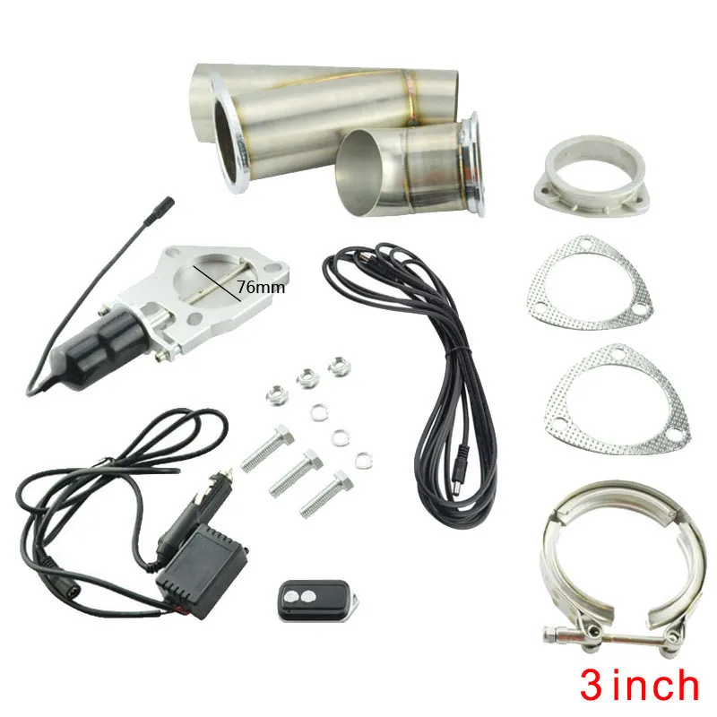 3 inch ELECTRIC Exhaust Cutout Kit with Remote Control Car Exhaust