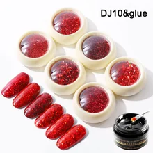 6 цветов женский набор пайеток для ногтей зеркальный блеск для ногтей порошок с герметиком YUF99