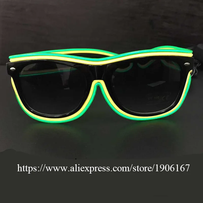 Fashion LED EL Wire Glasses Glow In The Dark Sunglasses Helloween Concert Party led flashing Glasses Eyewear11