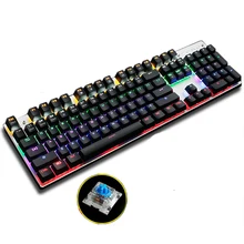 Gaming Mechanical Keyboard Colorful Backlight Anti ghosting Blue Black Red Switch 87 104 Keys USB Wired