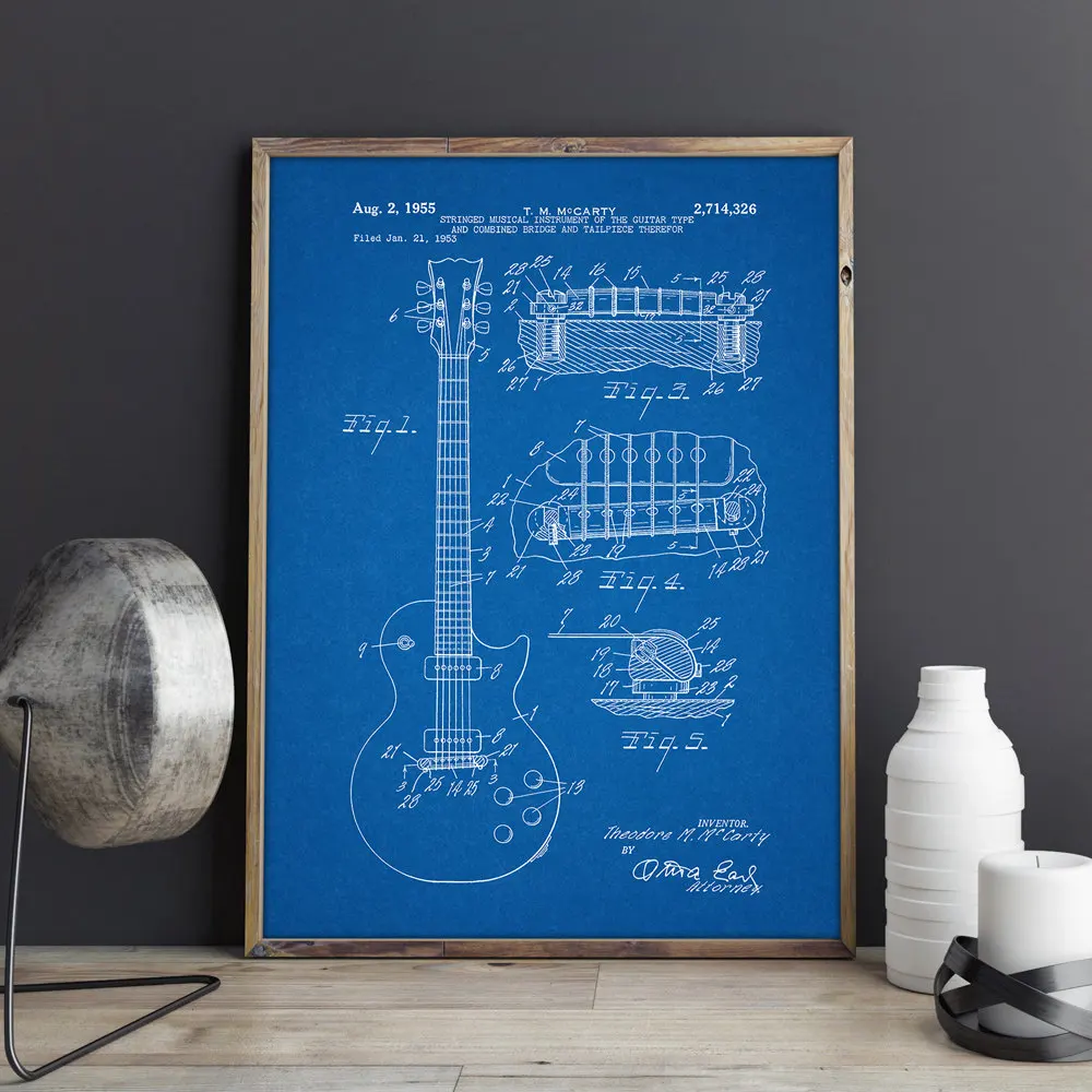 Gibson Les Paul Guitar художественный плакат принты картин домашний декор винтажная
