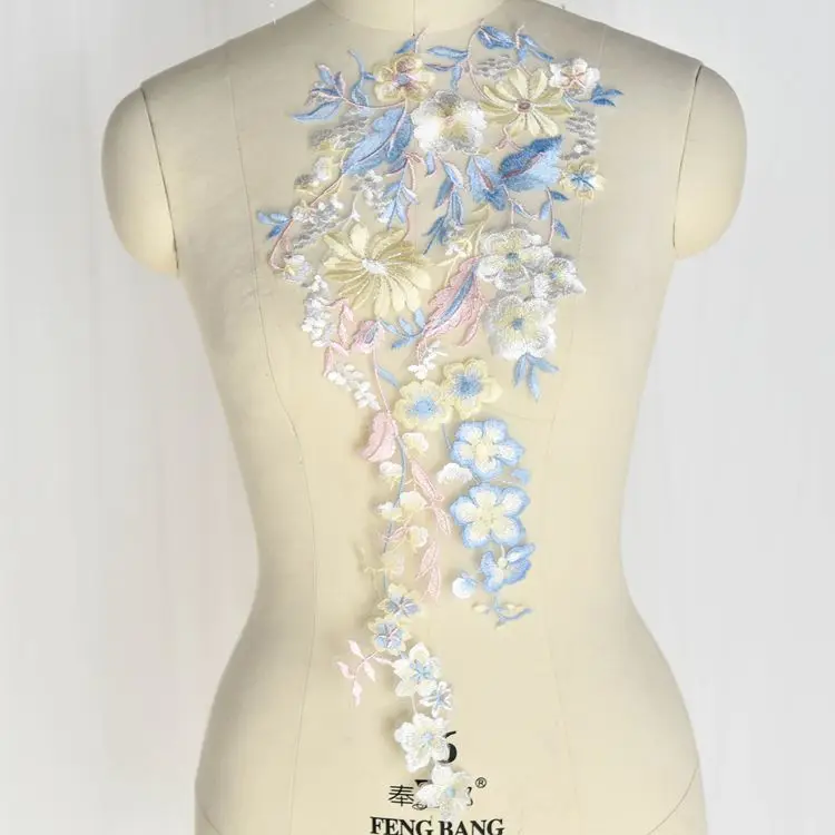 beaded flowers embroidery lace appliques 5