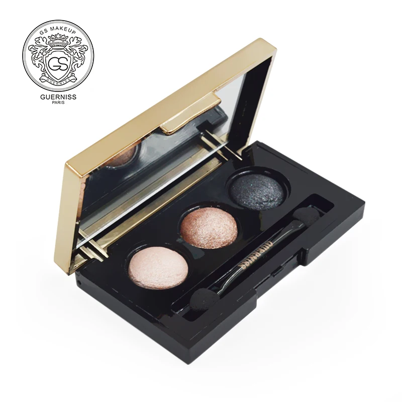 

Brand GUERNISS Eye Shadow Powder Cosmetic Makeup Palette Shining Bright Glitter 3 Colors Set
