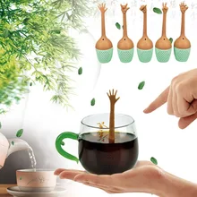 С накатанной головкой Чай Infuser Фильтр кружки для чая кофе забавные жесты Чай заварки с отрывными листами травяная специя держатель заваривание чая инструменты