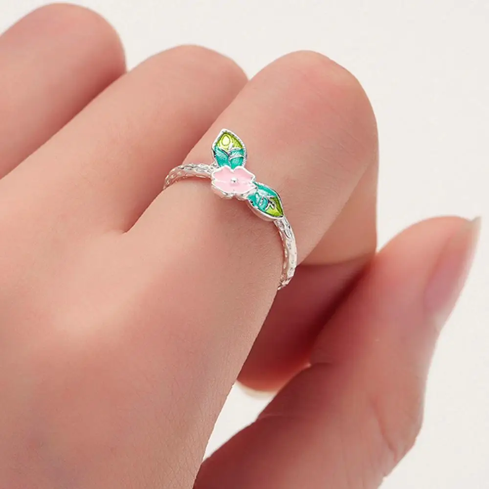 

Chandler Multi Color Enamel Flower Rings Open Adjustable Mermaid Ring For Women Creative Fashion Jewelry