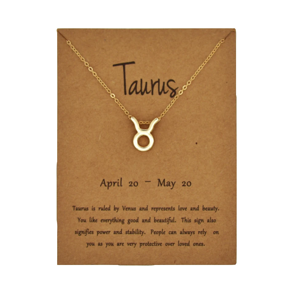 

Minimalist 12 Constellation TAURUS Necklaces For Women Zodiac Chains Necklace Gold Color Valentine's Gifts Fashion Jewelry