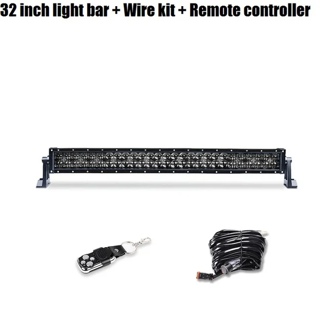 DERI 5D 22 32 42 дюйма 200 Вт 300 Вт 400 Вт двойной прямой ряд черный жемчуг Лен светодиодный светильник бар комбинированный луч с Cree Led чип для SUV ATV - Цвет: 32inch bar Remote