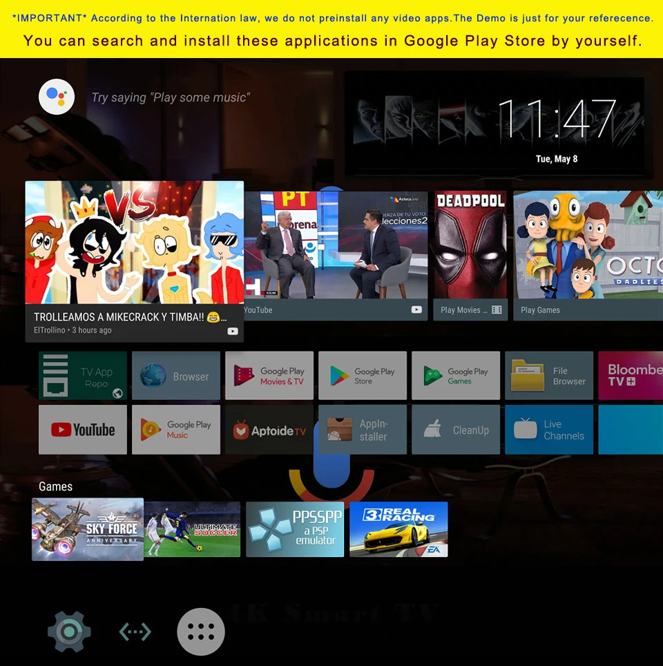 S912 Octa core 4K Voice Control Smart Android 7.1 TV Stream Box 3GB/32GB Thousands Daily Updated Movies & TV Shows 2GB/16GB