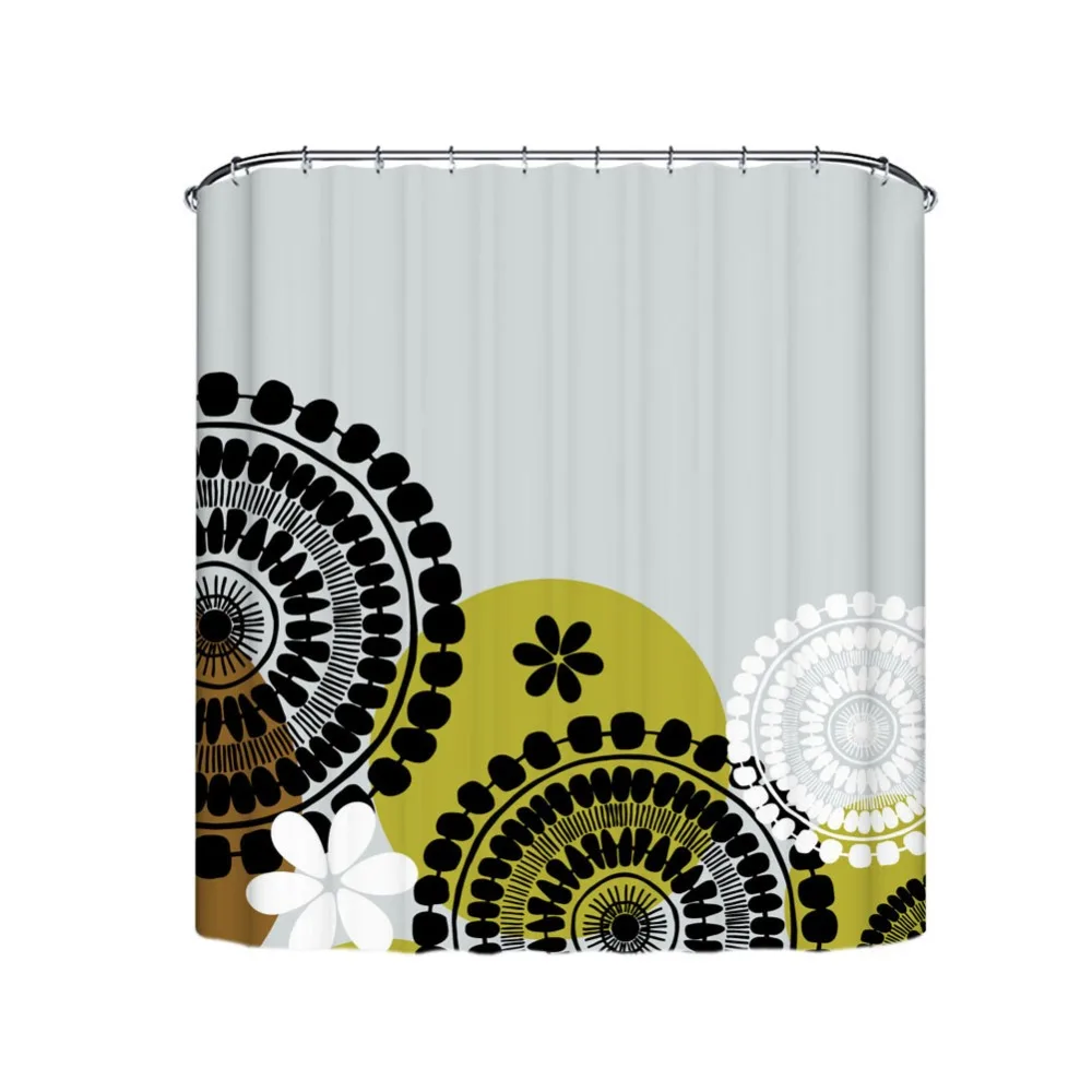 Gear Wheel Pattern and Multiple Color Flowers Gray Waterproof and Mould
