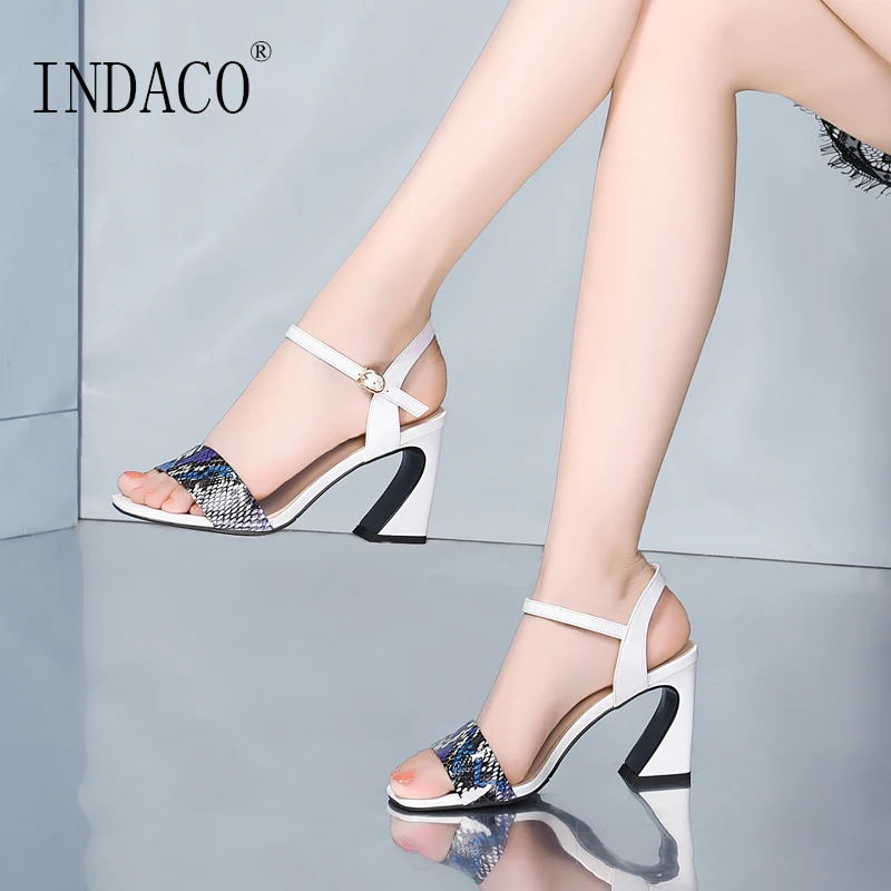 

Women Shoes Sandal High Heel Sandals Fashion Designer Sandals 2019 Genuine Leather 8cm