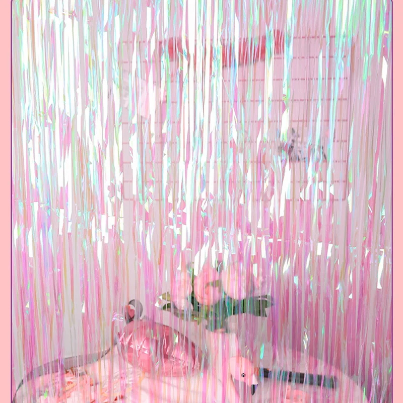 1x2 м прозрачный цветной дождевой занавес для дня рождения, свадьбы, Декорации стен, сценический фон, аксессуары для украшения