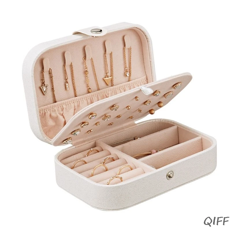 

Jewelry Box Portable Storage Organizer Zipper Portable Women Display Travel Case