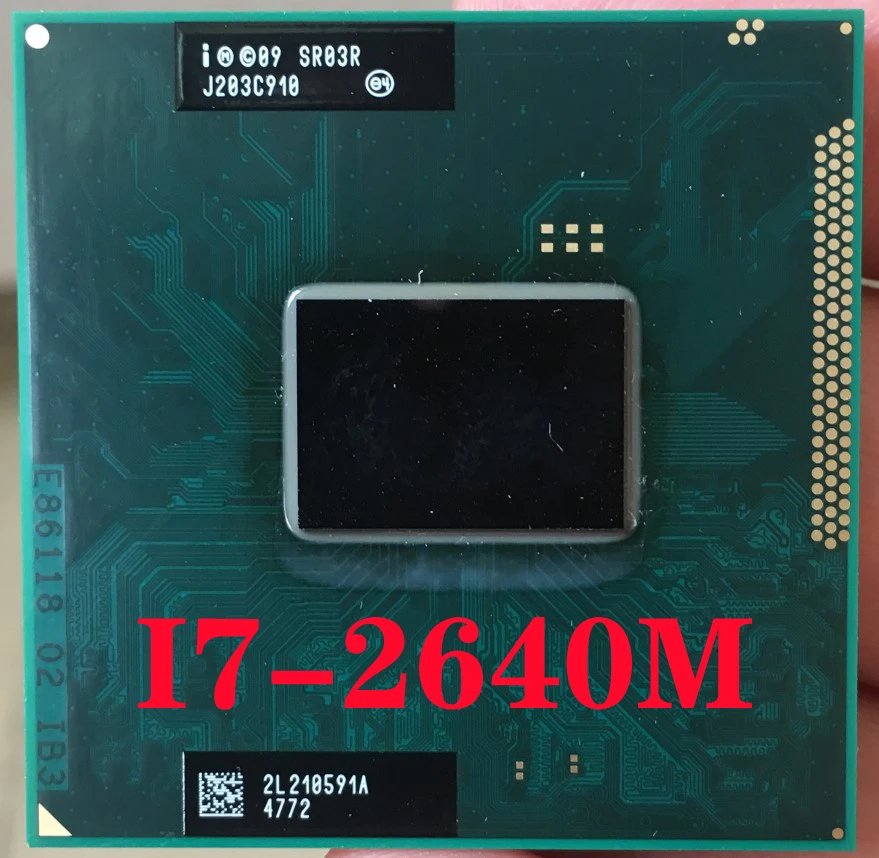 Vente SR03R Intel Core i7 2640M ordinateur portable processeur Socket G2 rPGA988B ordinateur portable cpu 100% fonctionnant correctement I7 2640 M