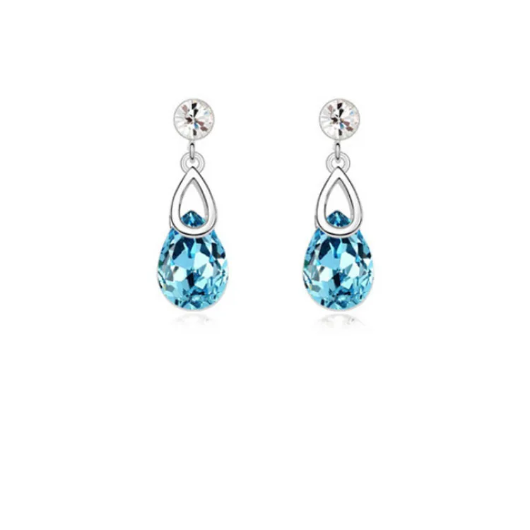 

Earrings For Women Silver Plated Austrian crystal earrings jewelry Fashion Luxury Charm Infinity oorbellen boucle d'oreille