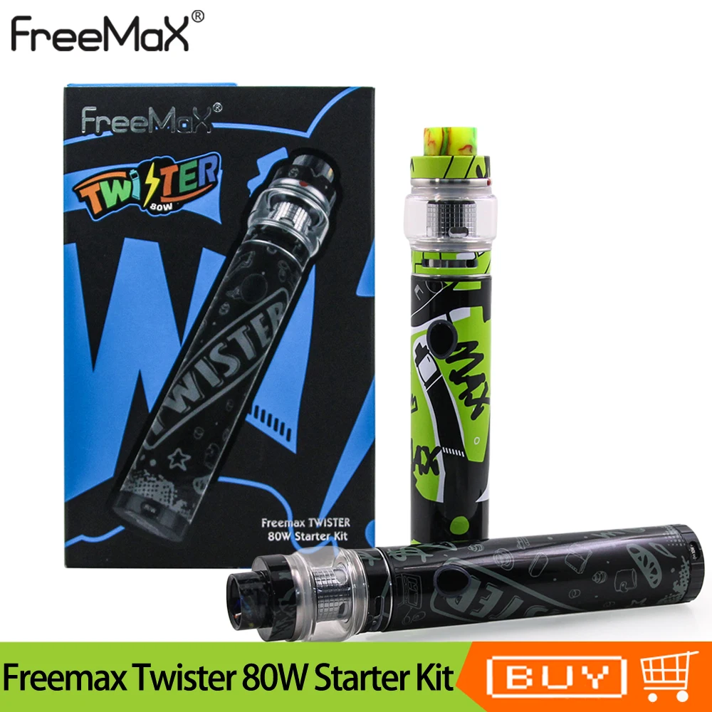 

Original Freemax Twister 80W Starter Kit With 5ml Capacity Fireluke 2 Tank Electronic Cigarettes Kit 2300mah Battery Vaporizer