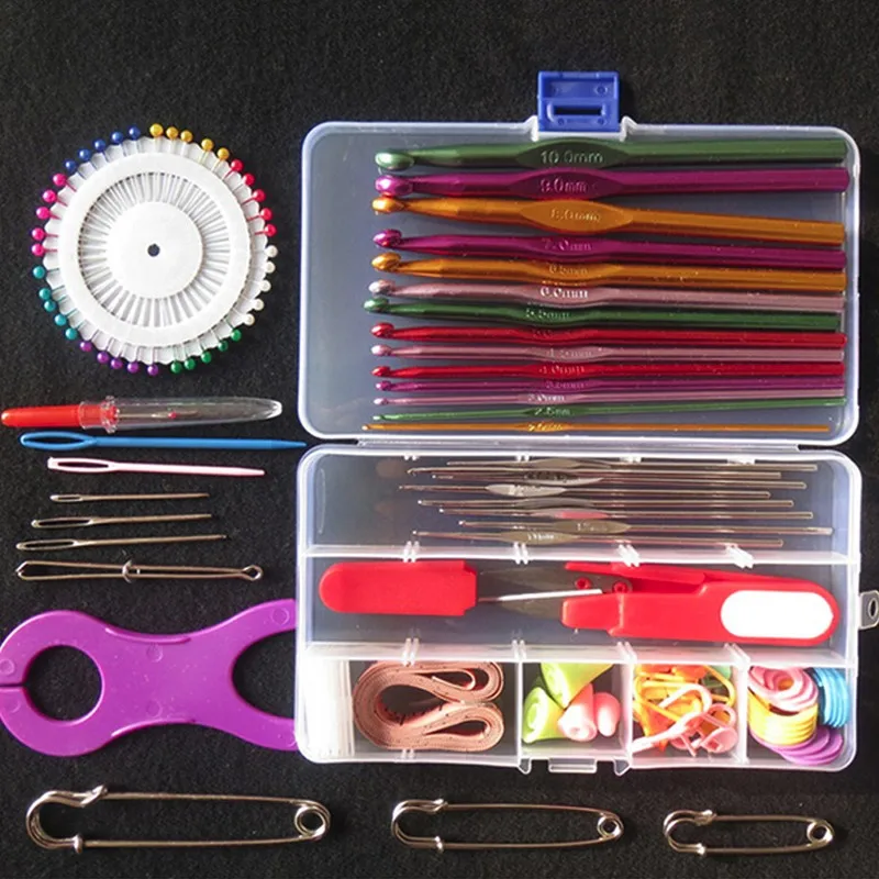 New Multicolour Metal Hook Needle Set Knitting Needle Set Crochet Full
