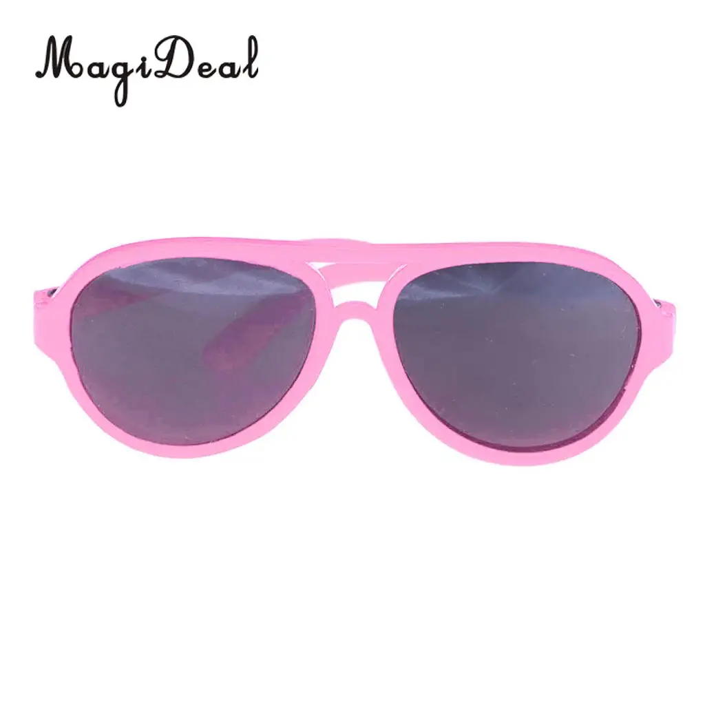 MagiDeal Fashion 1Pair Oval Frame Plastic Summer Glasses Sunglasses for 18 Inch   Dolls Dollhouse Acce Gift 5Colors