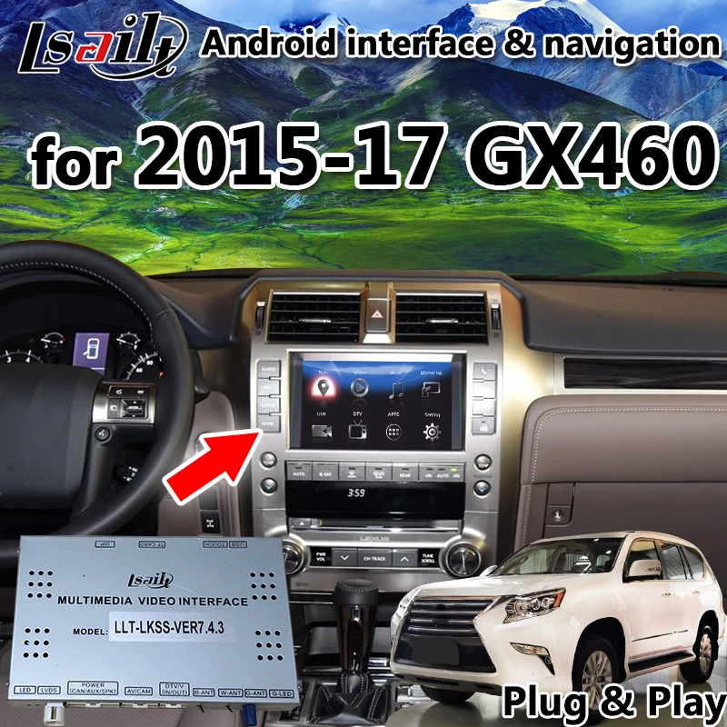 Lsailt Android 7,1 двойная система видео интерфейс для Lexus GX460-19 gps навигационная коробка поддержка carplay и Android авто