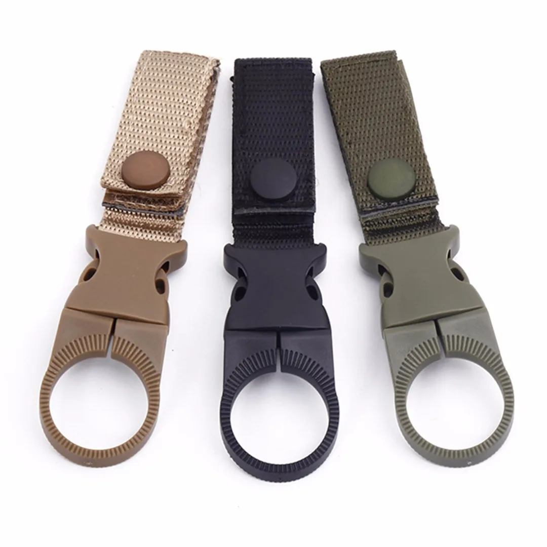 New Outdoor Military Water Bottle Hanging Webbing Buckle Hook Holder Belt Clip For Climb Carabiner Belt Backpack Hanger Camp
