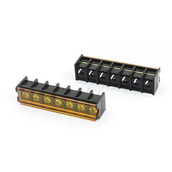 

300V 30A 9.5mm 7Pin Pluggable Black Plastic Screw Terminal Barrier Block 10 Pcs